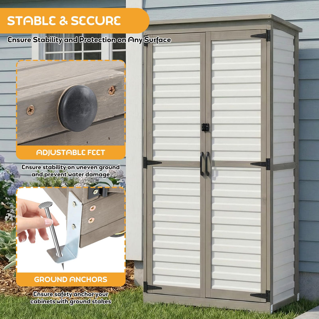 Outdoor Storage Cabinet with Adjustable Shelves O4533