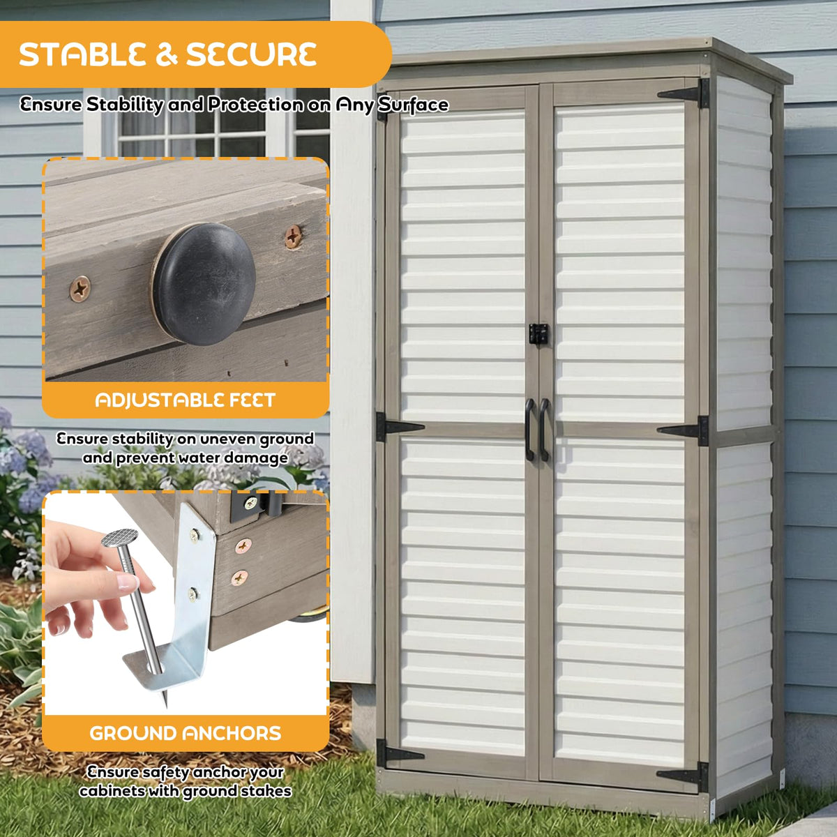 Outdoor Storage Cabinet with Adjustable Shelves O4533