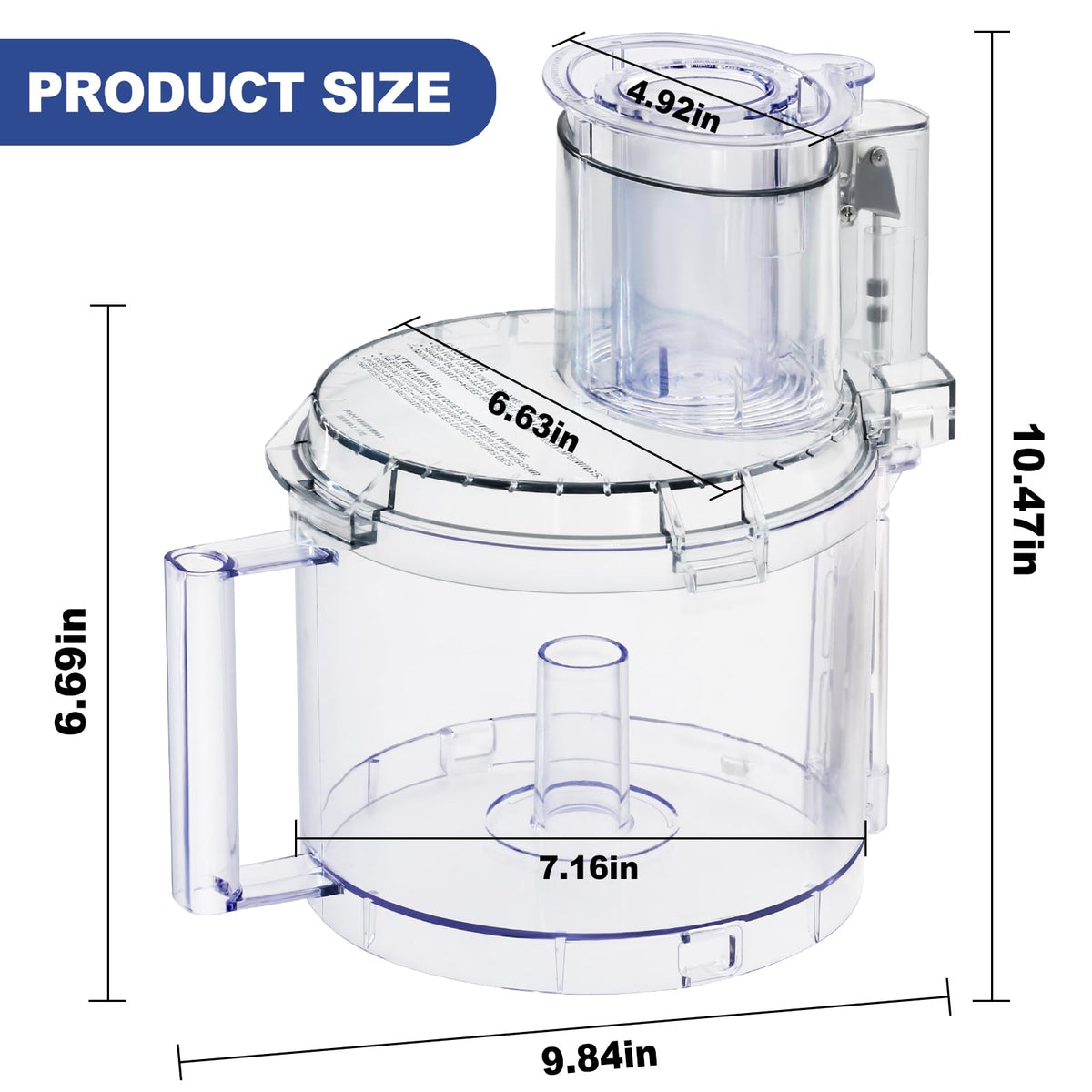 14-cup Food Processor Work Bowl Kit Replacement with Pusher A932