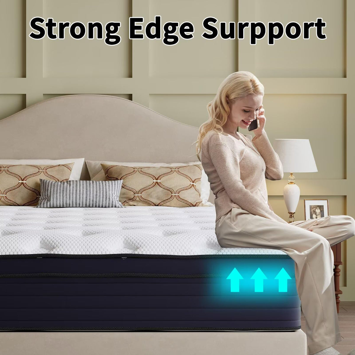 14 Inch Hybrid Green Tea Cooling Gel Memory Foam Mattress Y534