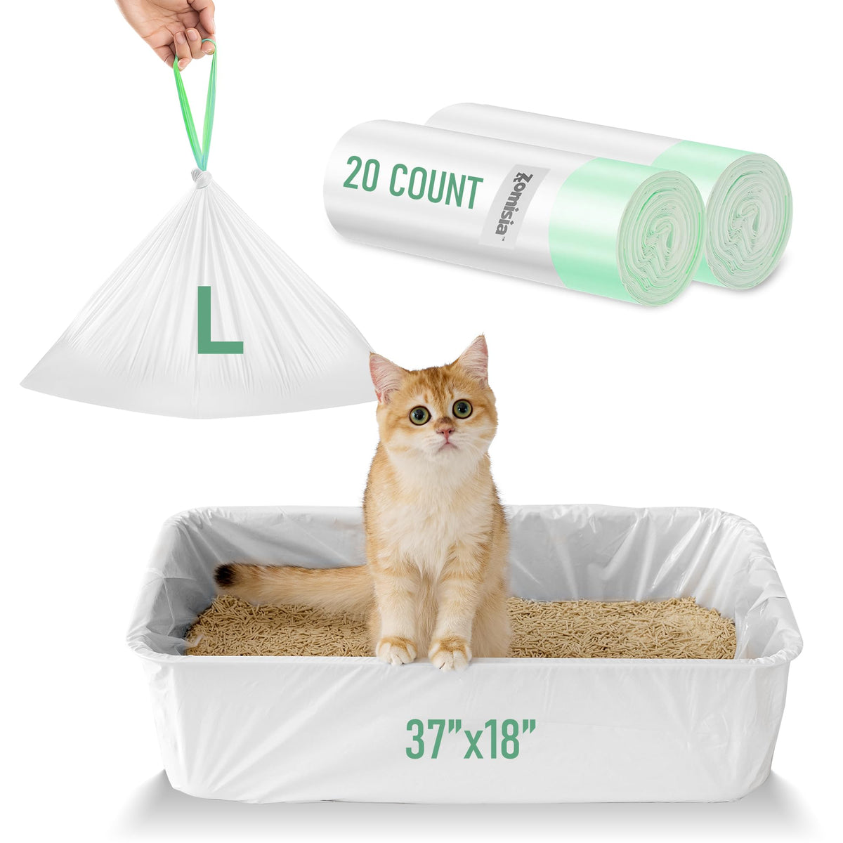 Cat Litter Box Liners Large 20 Count Y287519
