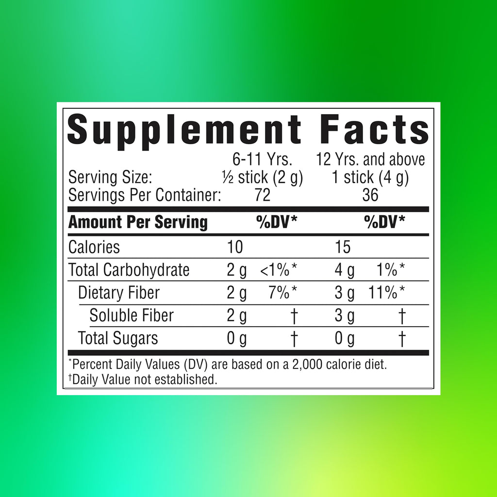 Unflavored Prebiotic Fiber Supplement Powder, 72 Stick Packs O6102