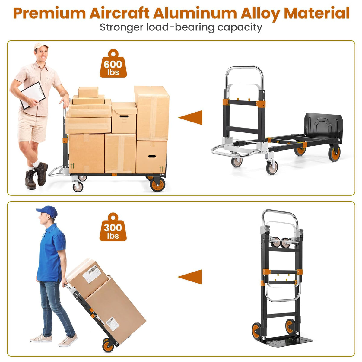 Folding Hand Truck Orange O330