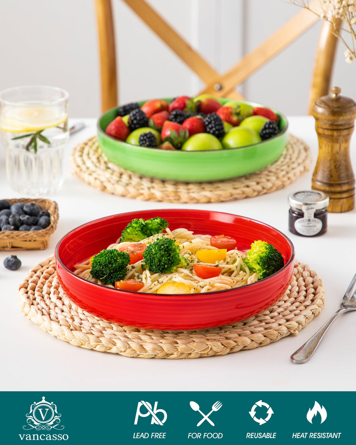46 oz Ceramic Pasta Bowls Set of 4 N378