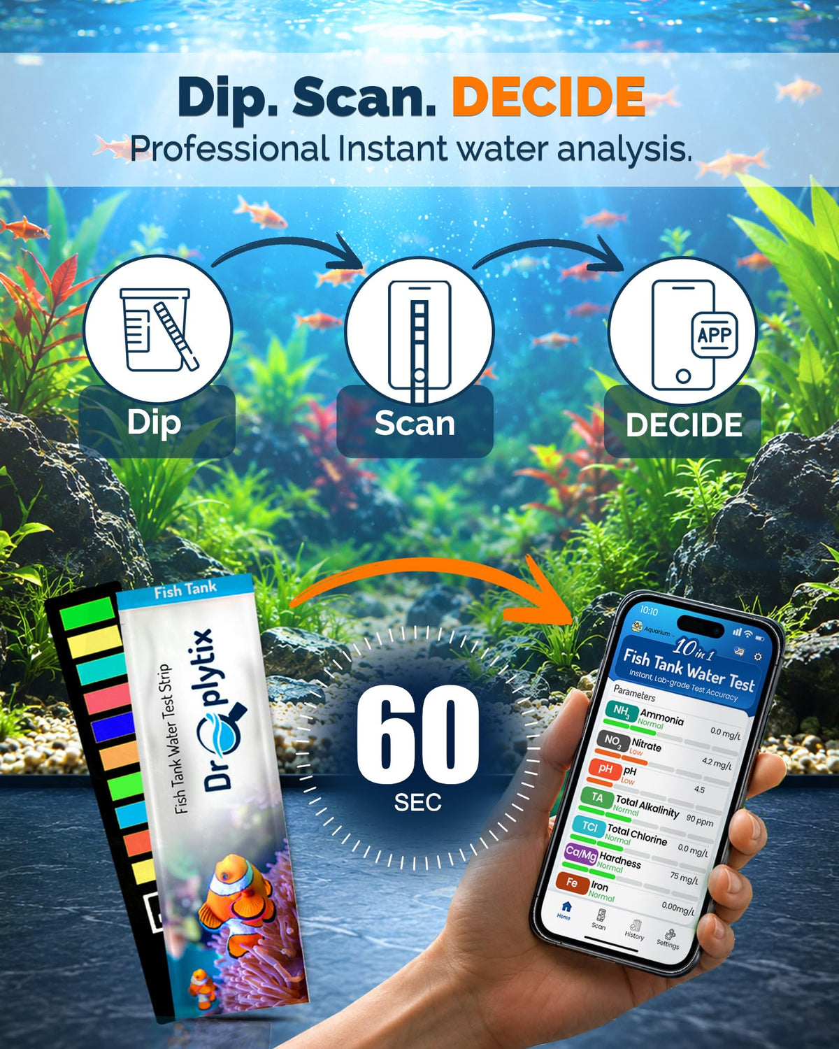 App-Enabled 10-in-1 Aquarium Water Test Kit C76257