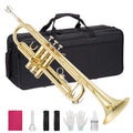 Gold Lacquer Brass Trumpet with Hard Case E8402