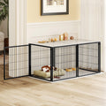 48 Inch Black Metal Dog Crate with Removable Top Cover Y50827