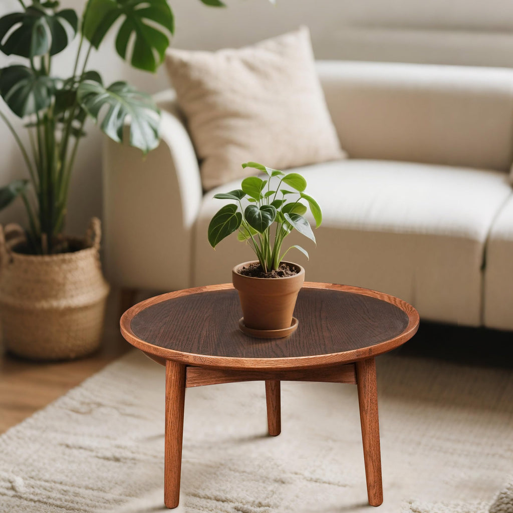 24 Round Solid Oak Coffee Table Q585