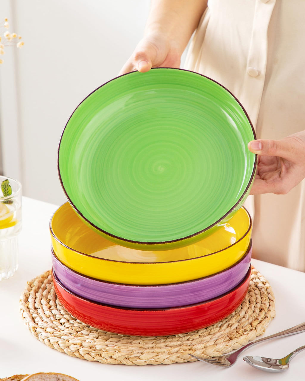 46 oz Ceramic Pasta Bowls Set of 4 N378
