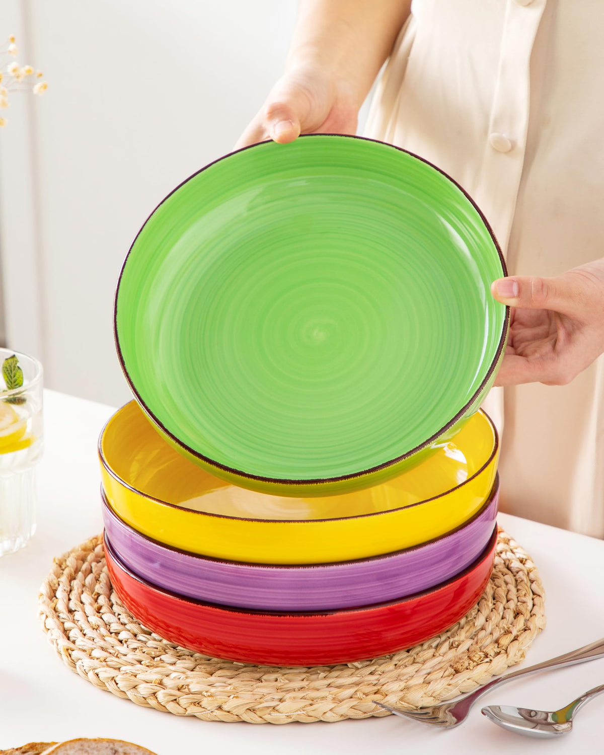 46 oz Ceramic Pasta Bowls Set of 4 N378