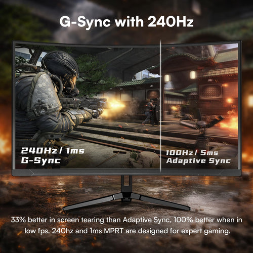 27 Inch 240Hz Curved Gaming Monitor 2K QHD P308