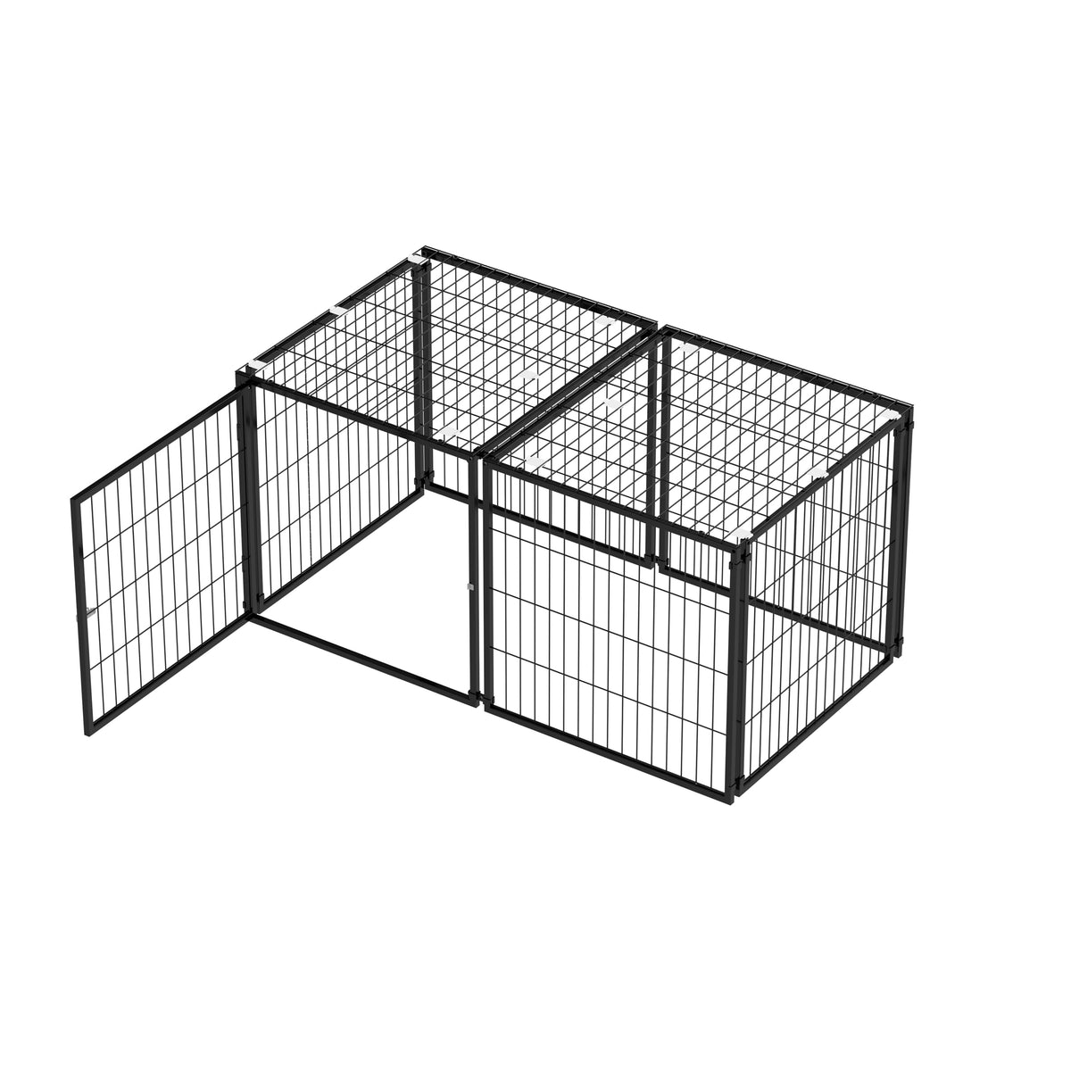 48 Inch Black Metal Dog Crate with Removable Top Cover Y50827