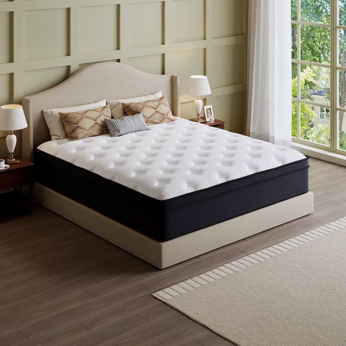 14 Inch Hybrid Green Tea Cooling Gel Memory Foam Mattress Y534