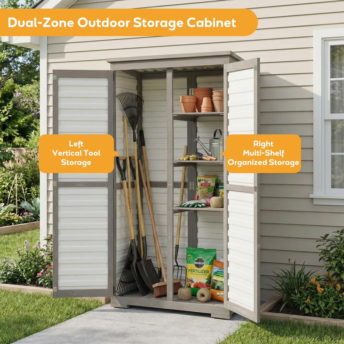 Outdoor Storage Cabinet with Adjustable Shelves O4533