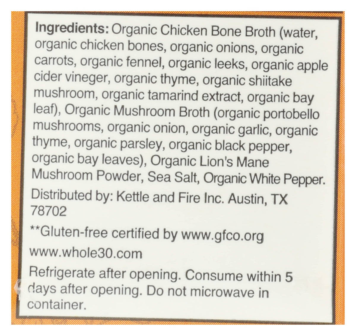 Mushroom Chicken Bone Broth 10g Protein Gluten Free 16.9 Oz Pack of 6 S57745