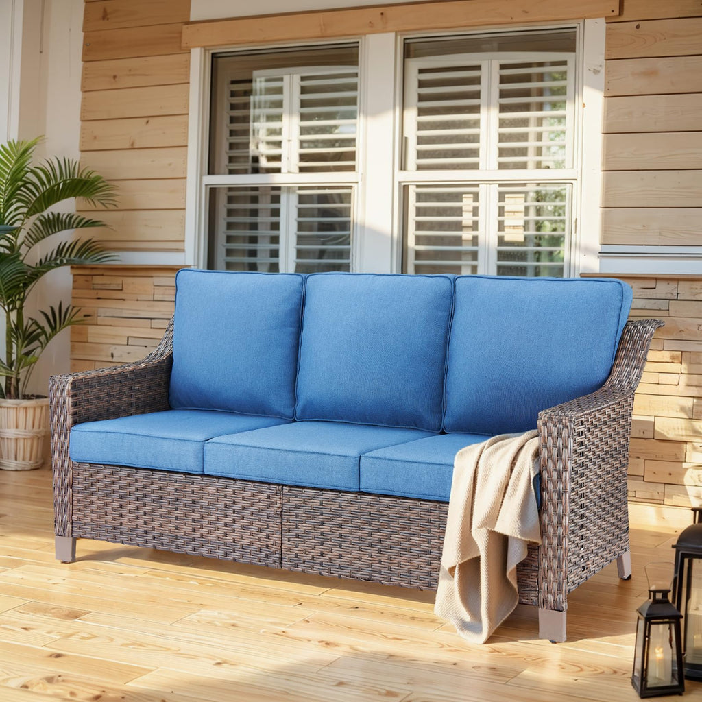 Brown PE Wicker Outdoor Sofa K51178