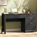 Black Wood Executive Desk with Drawers T375