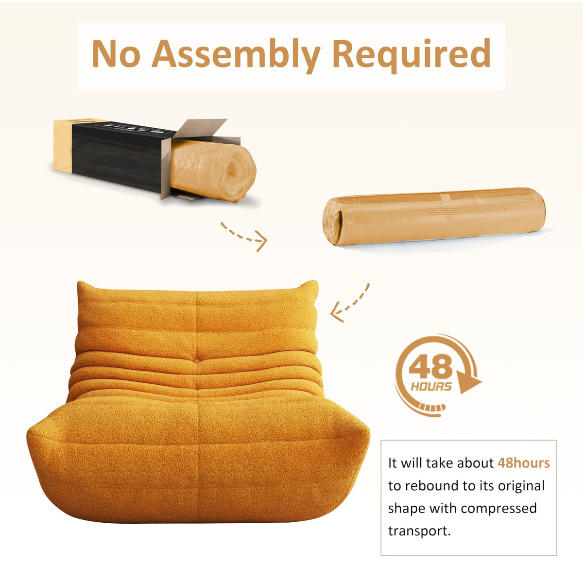 Yellow Memory Foam Bean Bag Chair E974