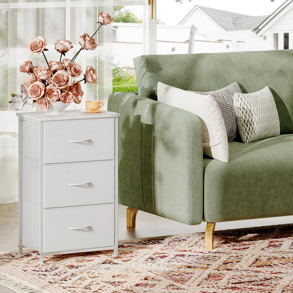 White 3 Drawer Dresser C90805