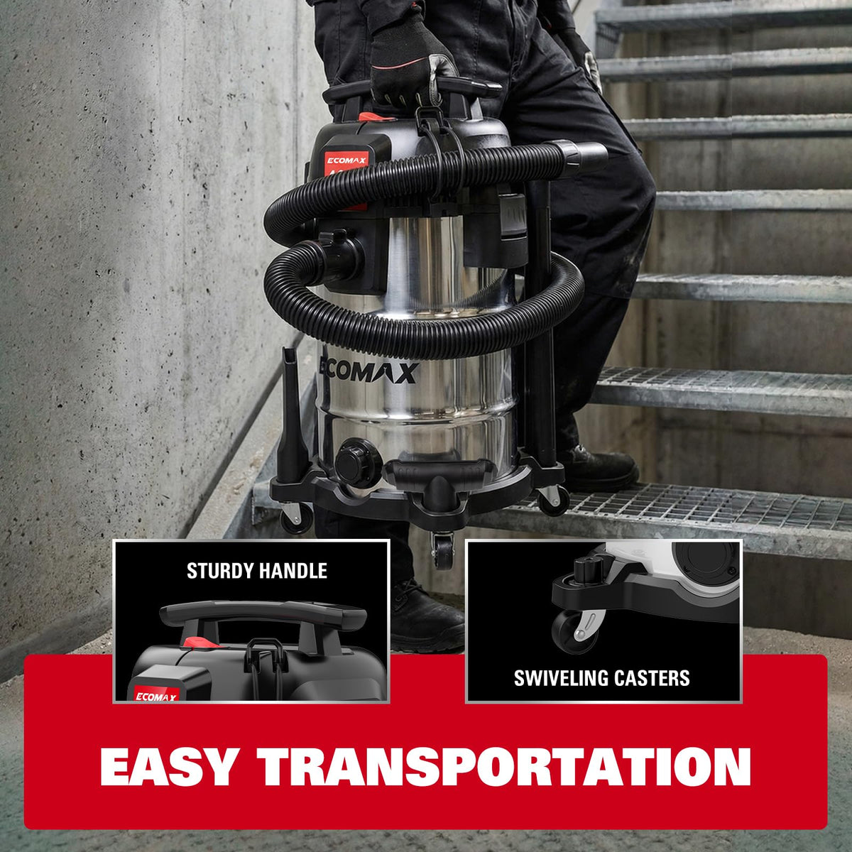 8 Gallon Stainless Steel Wet and Dry Shop Vacuum F573145