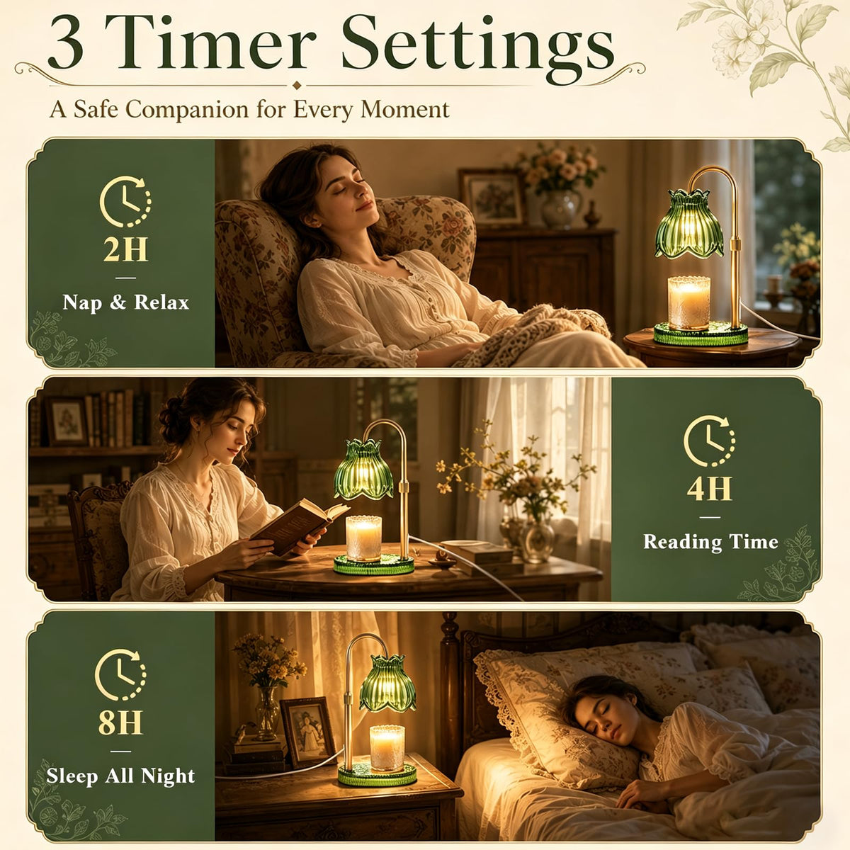 Candle Warmer Lamp with Timer Dimmer F961056