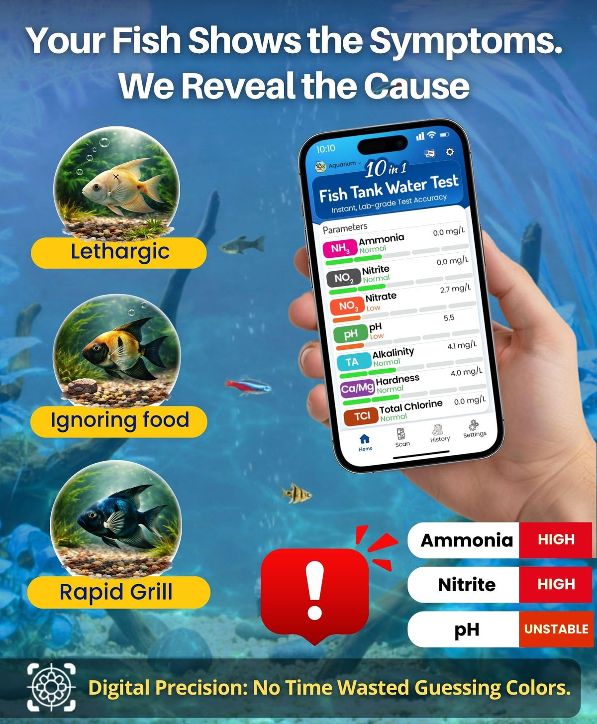 App-Enabled 10-in-1 Aquarium Water Test Kit C76257