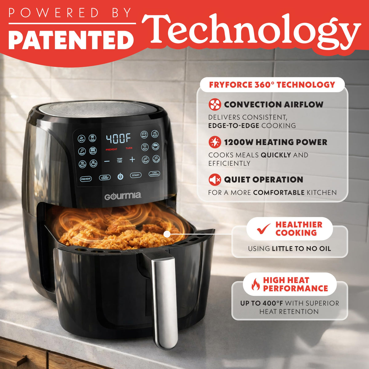 Black 6 Qt Air Fryer T690647