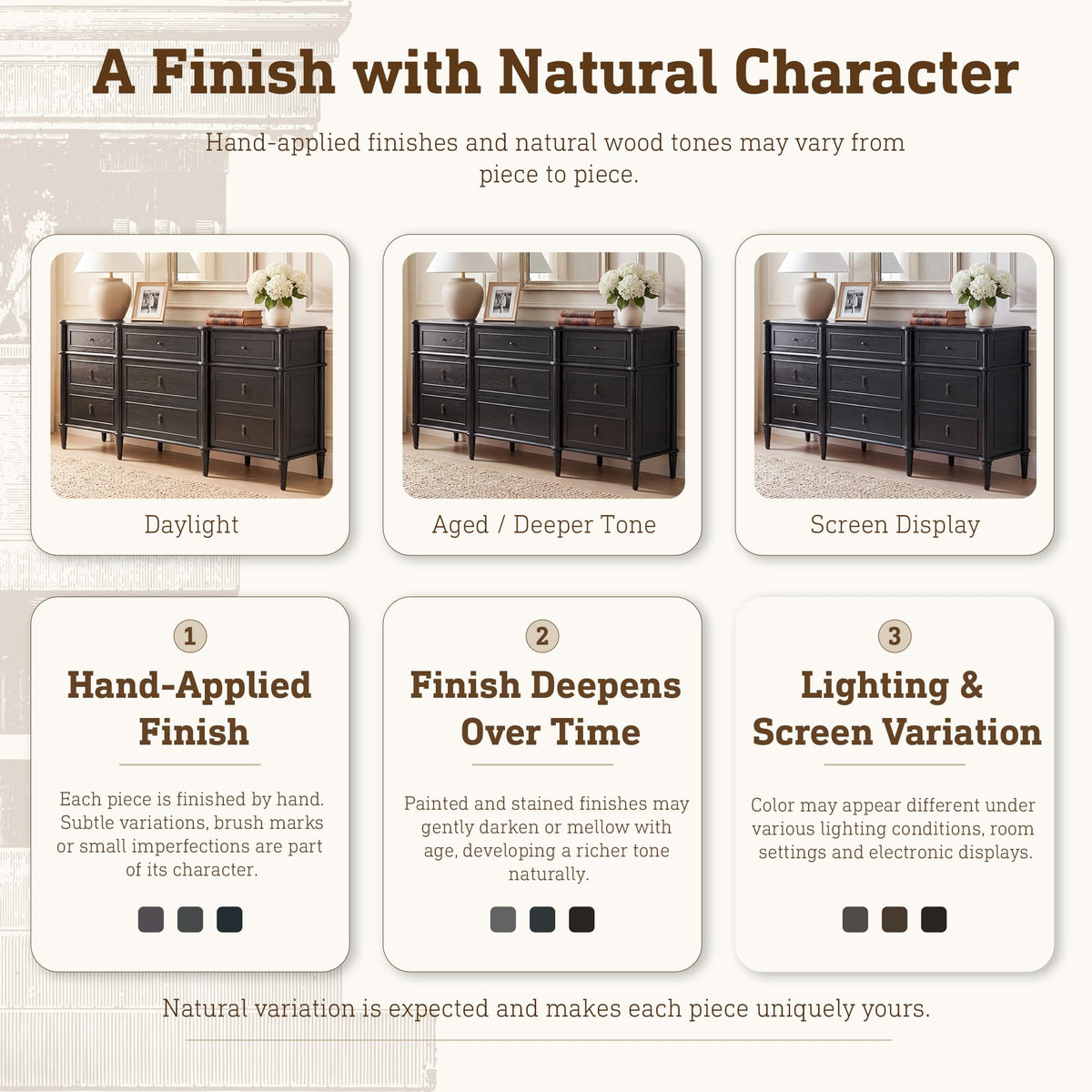 63" 9-Drawer Wood Dresser with Power Outlet, Black X824