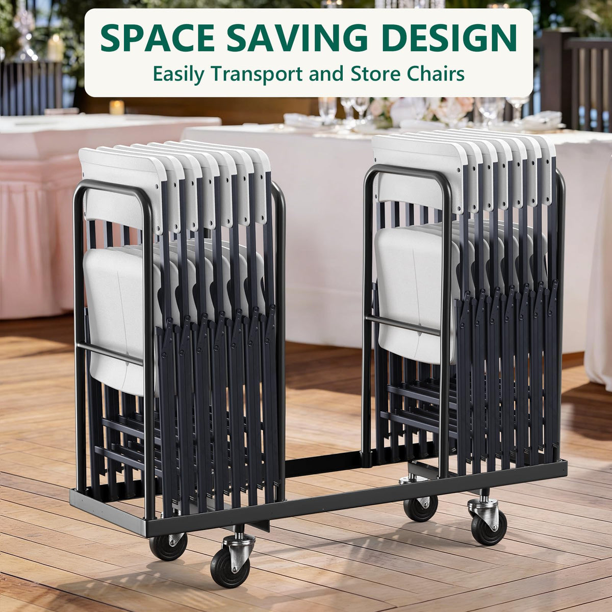 White 4 Pack Plastic Folding Chairs with Metal Frame H8564