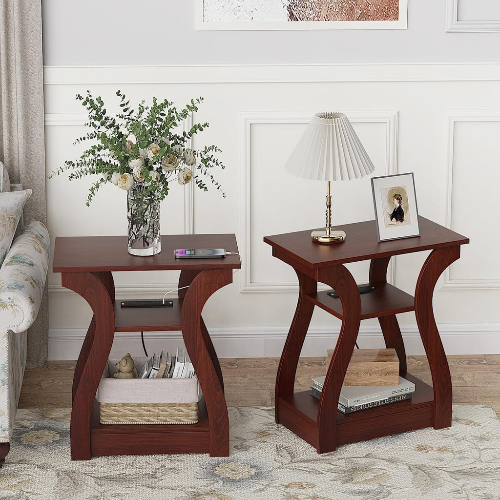 3 Tier End Table with Charging Station C42933