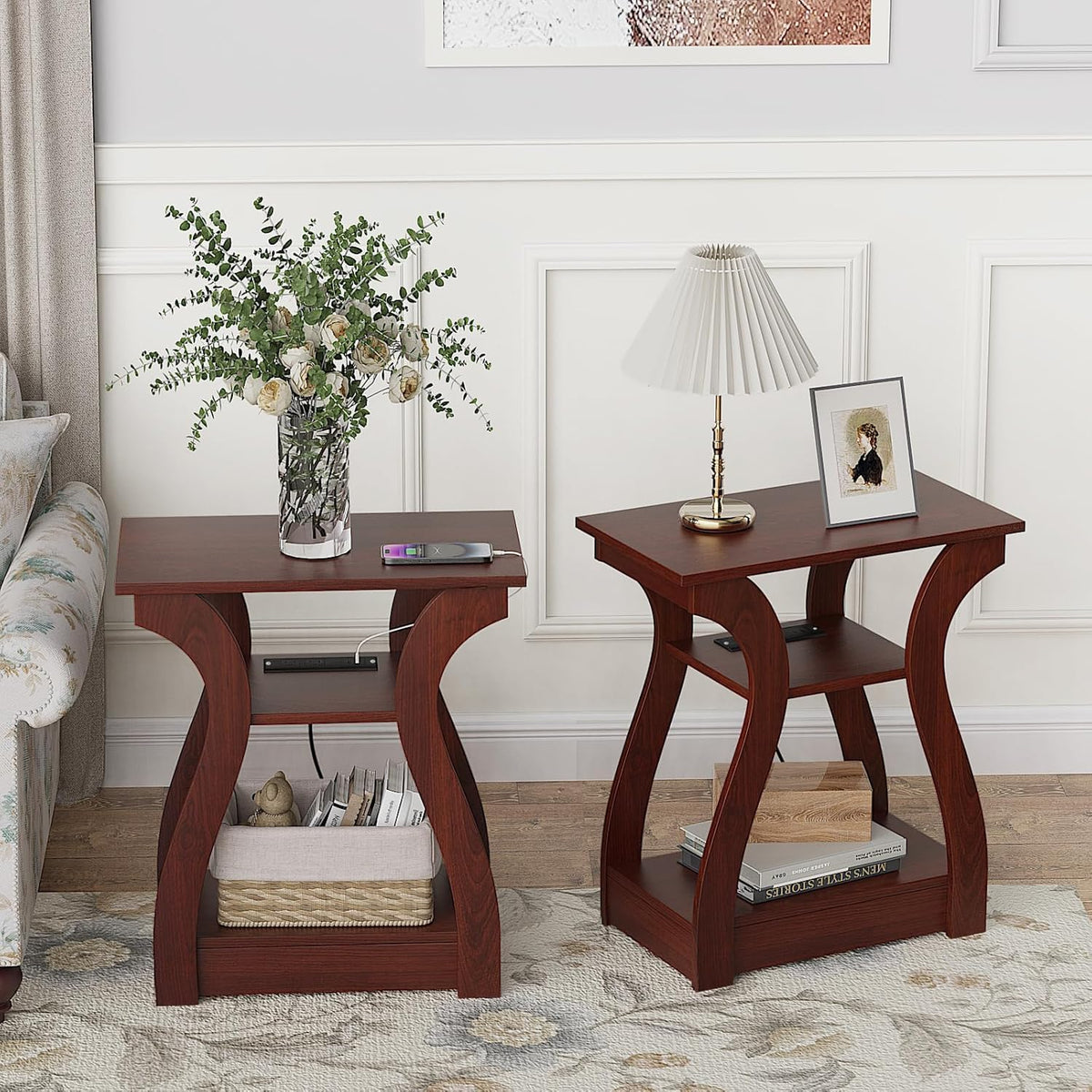 3 Tier End Table with Charging Station C42933