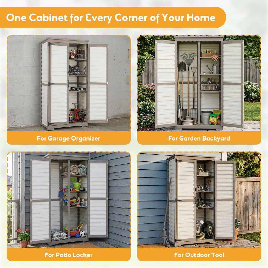 Outdoor Storage Cabinet with Adjustable Shelves O4533