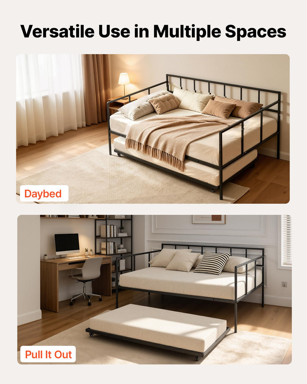 Full Size Daybed with Pop Up Trundle F1164