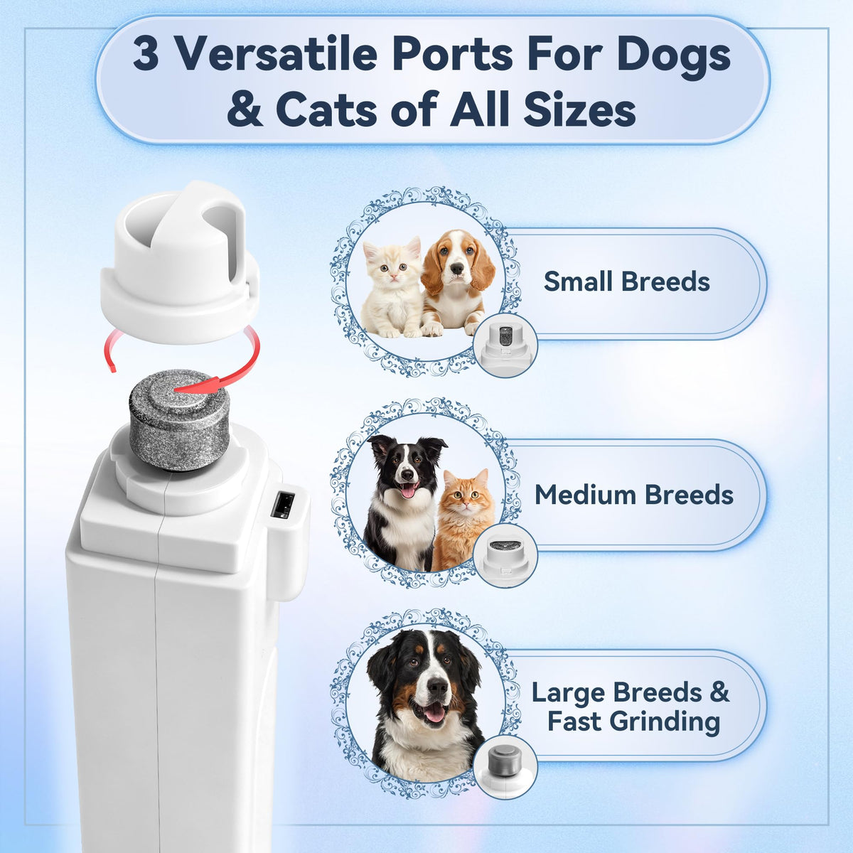 2-in-1 Quiet Electric Pet Nail Clipper & Grinder with Light W835577