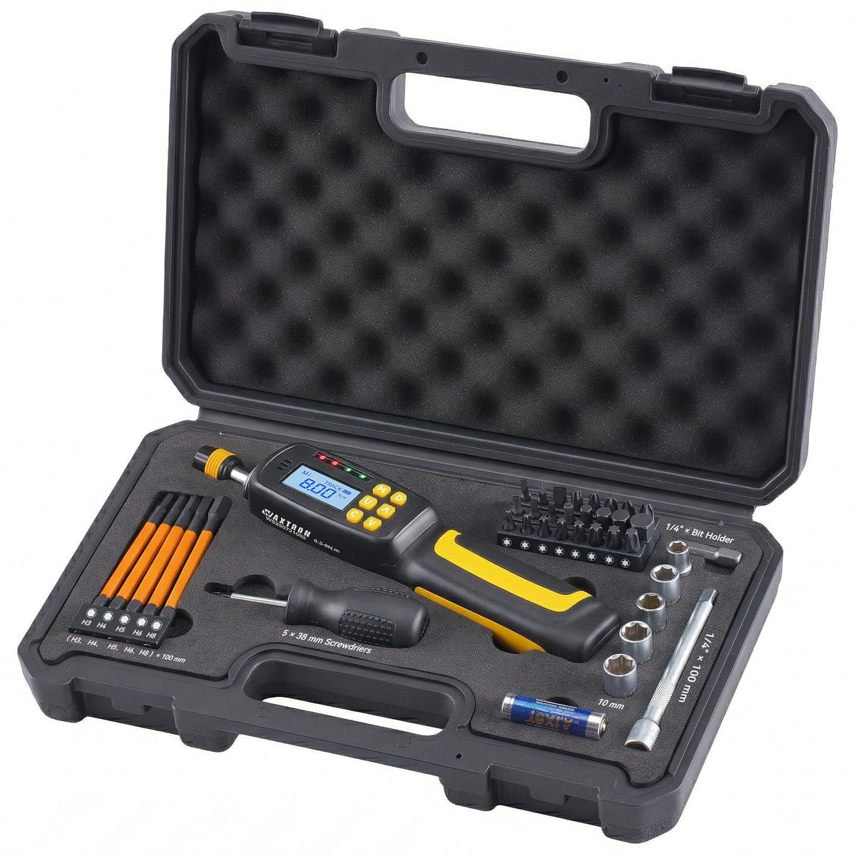 Digital Torque Screwdriver Set, 1/4" Drive, 38-Piece W364