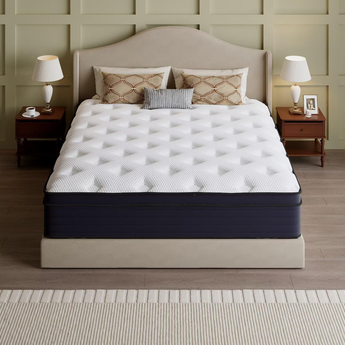 14 Inch Hybrid Green Tea Cooling Gel Memory Foam Mattress Y534