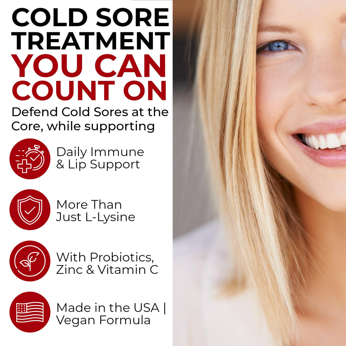 Cold Sore Treatment with L-Lysine, Zinc & Vitamin C E392