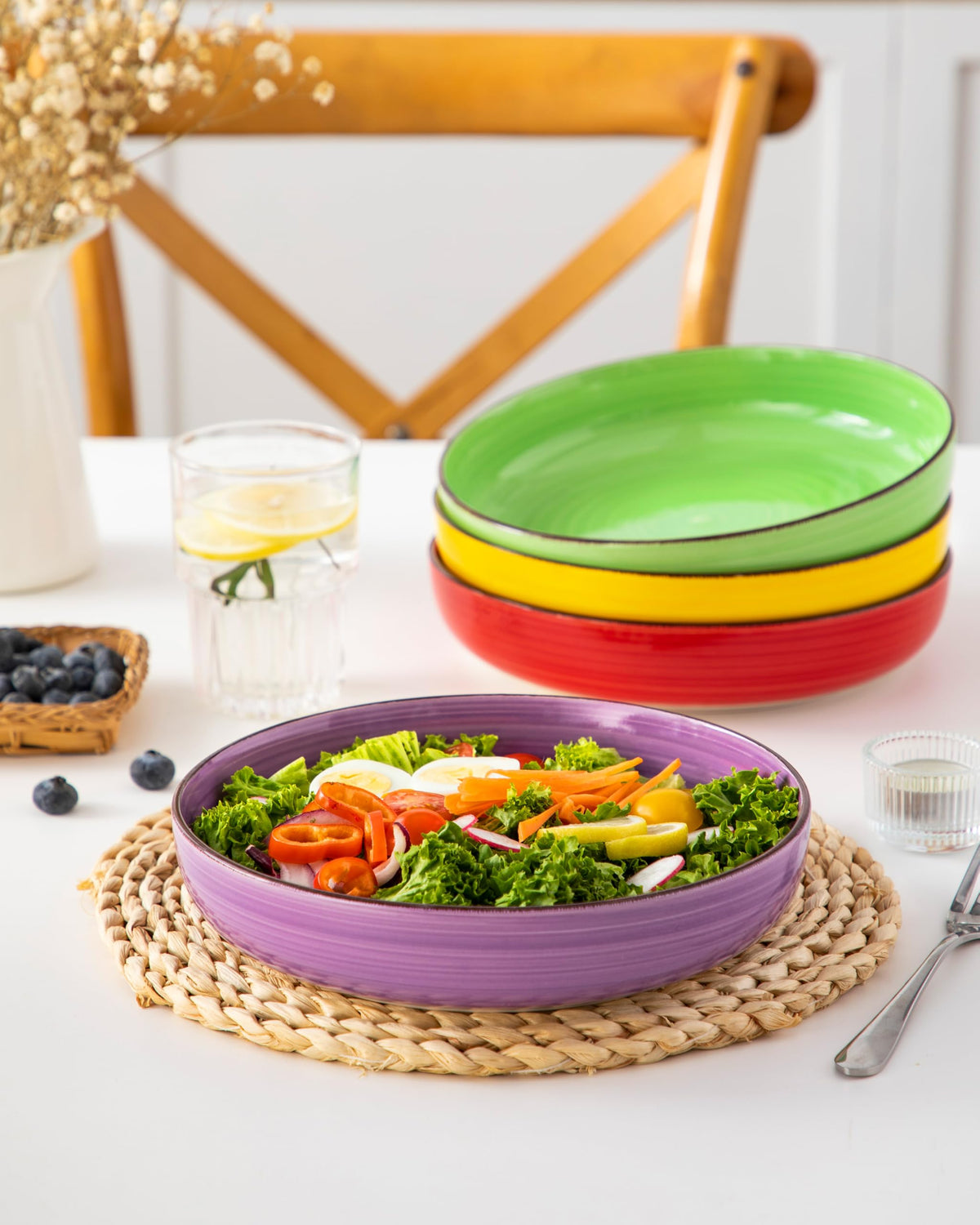 46 oz Ceramic Pasta Bowls Set of 4 N378