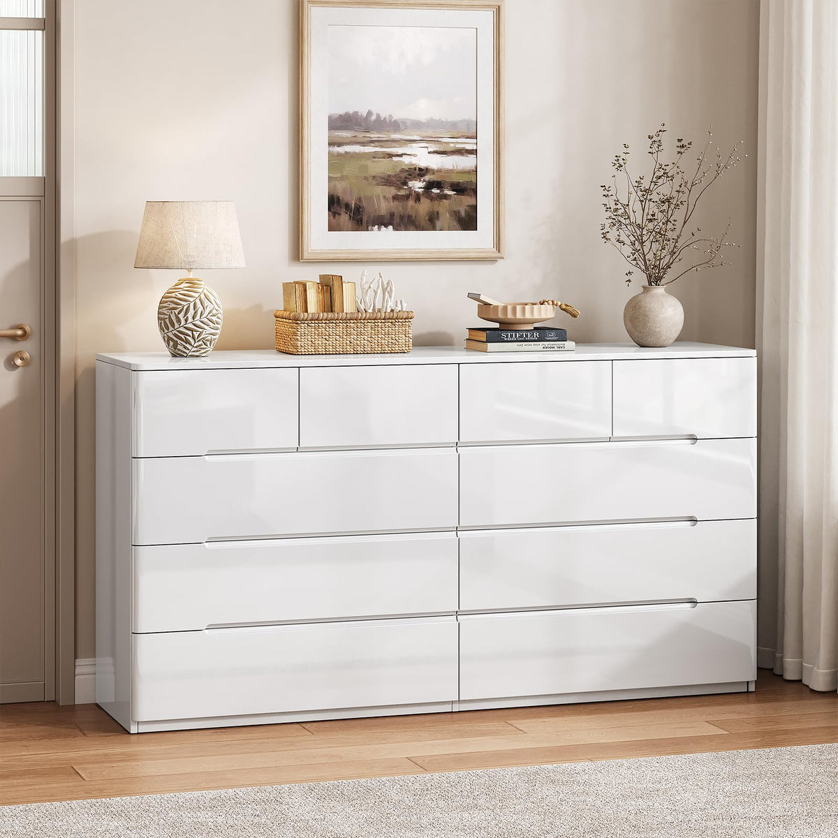 White 10 Drawer Dresser D641869