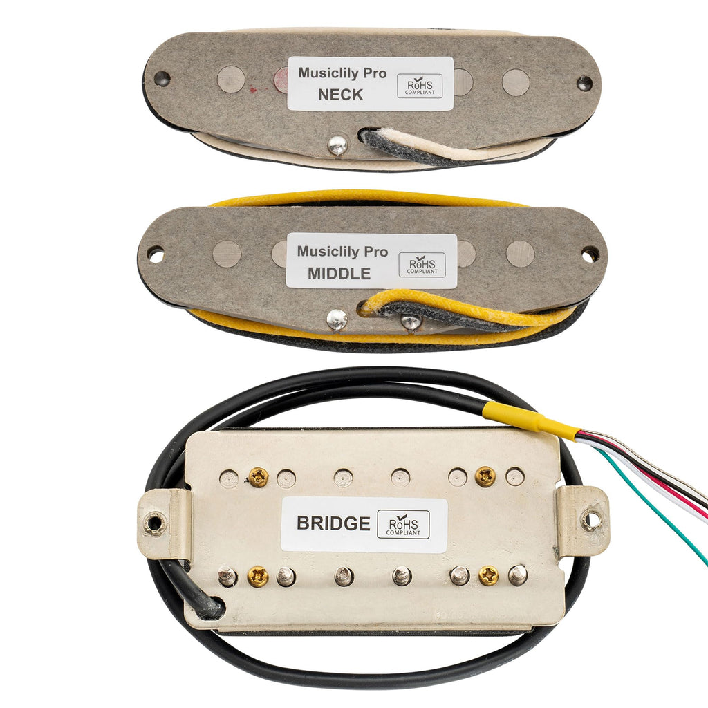 Alnico 5 Staggered Guitar Pickups Set Black A702