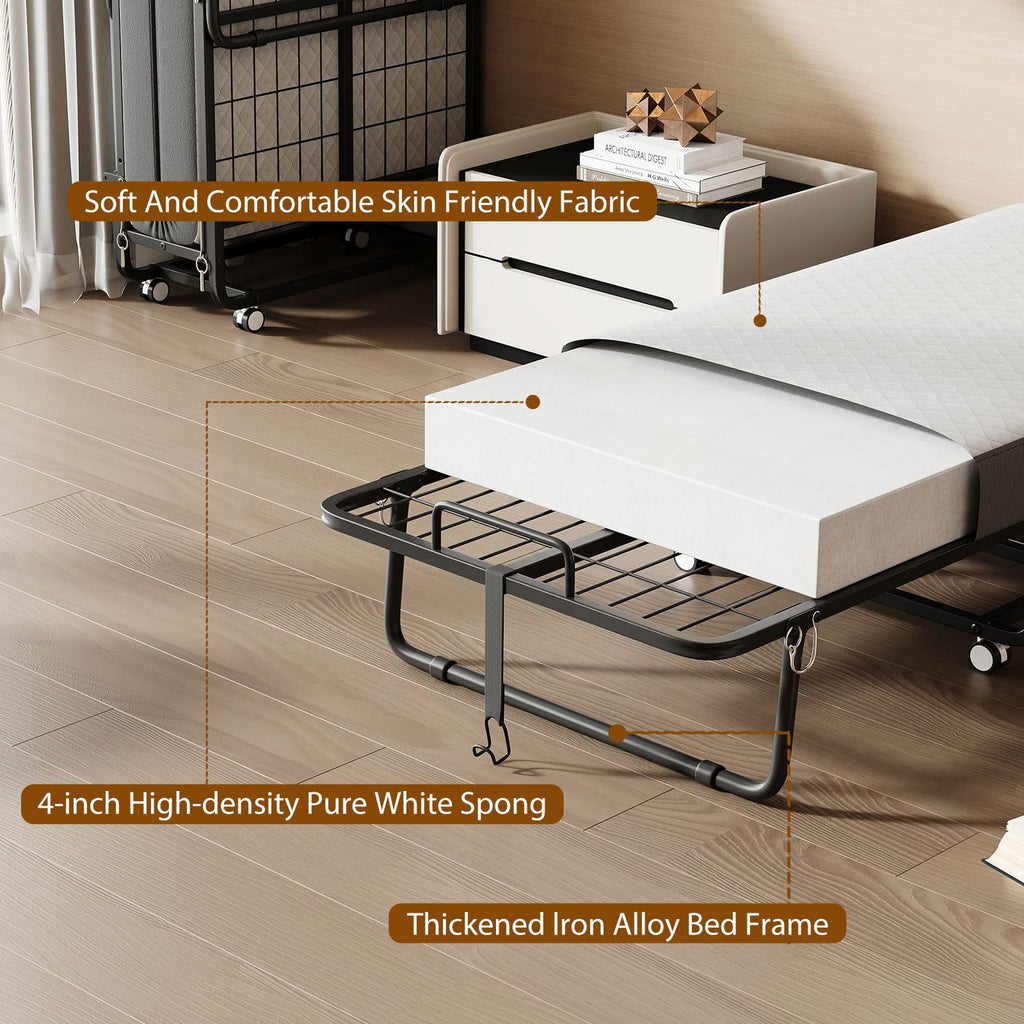 Folding Bed with Memory Foam Mattress J83768