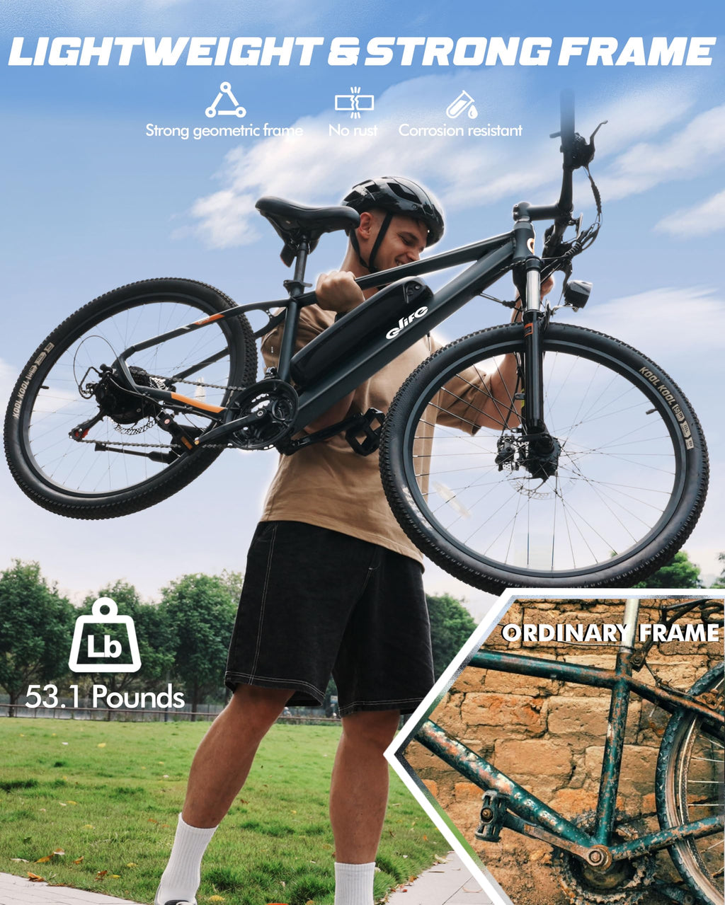 21-Speed 1200W Electric Bike with 48V 10.4Ah Removable Battery Y9422