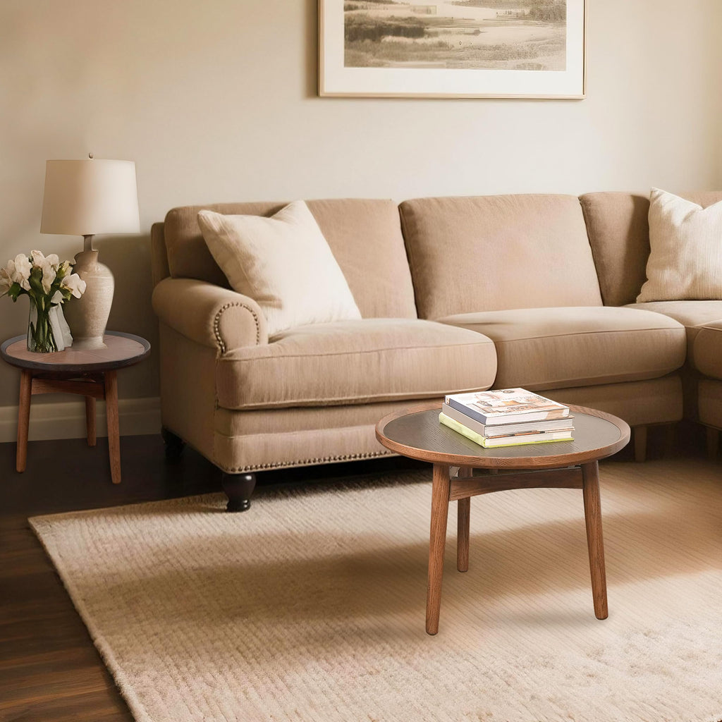 24 Round Solid Oak Coffee Table Q585