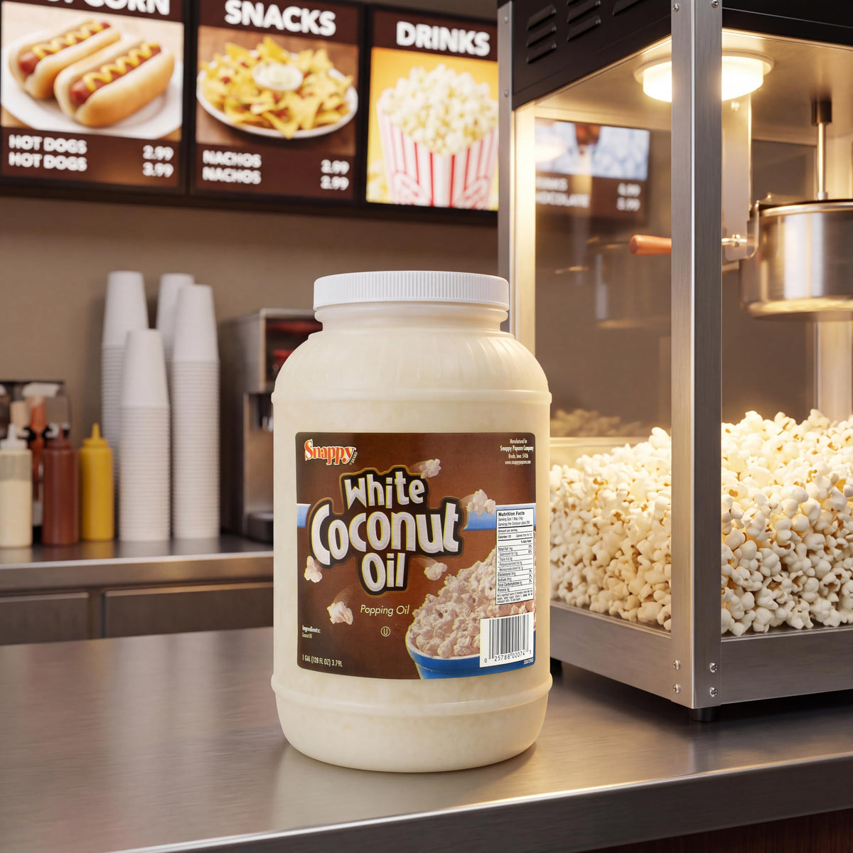Pure White Coconut Popcorn Oil 1 Gallon 4 Count J588362