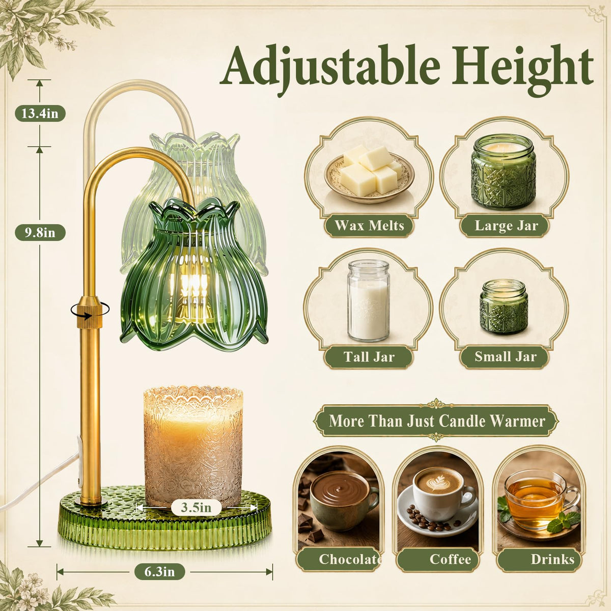 Candle Warmer Lamp with Timer Dimmer F961056
