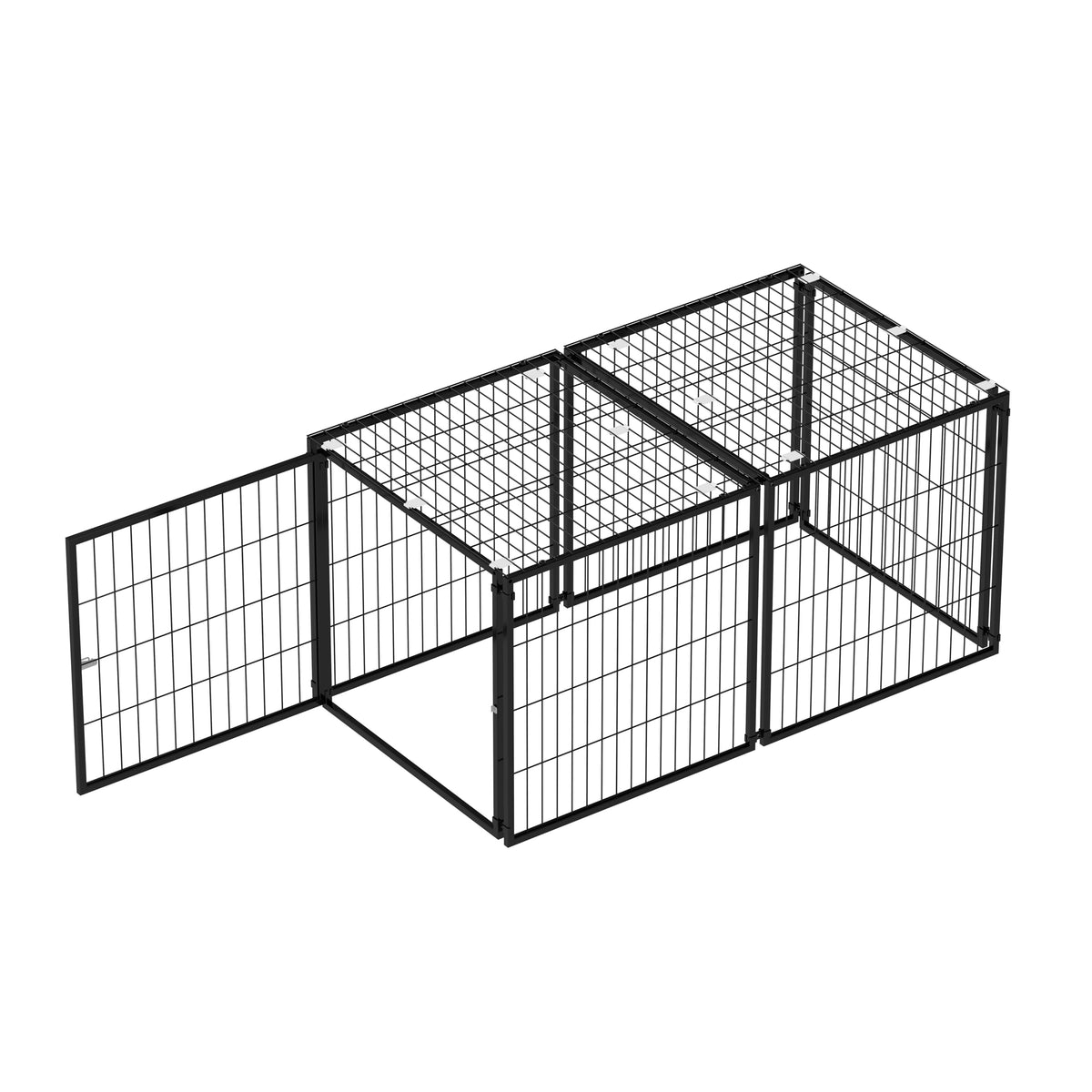 48 Inch Black Metal Dog Crate with Removable Top Cover Y50827