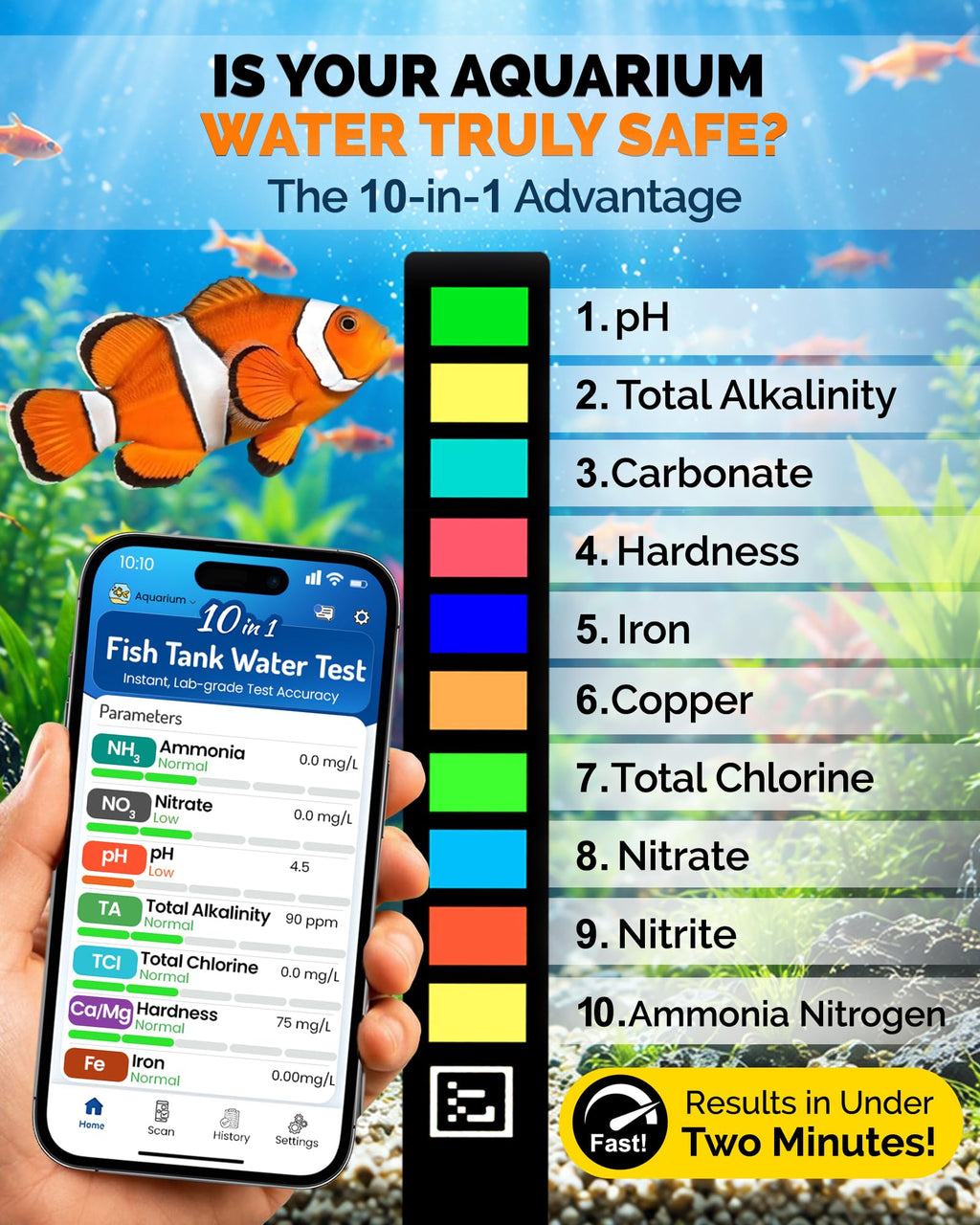 App-Enabled 10-in-1 Aquarium Water Test Kit C76257