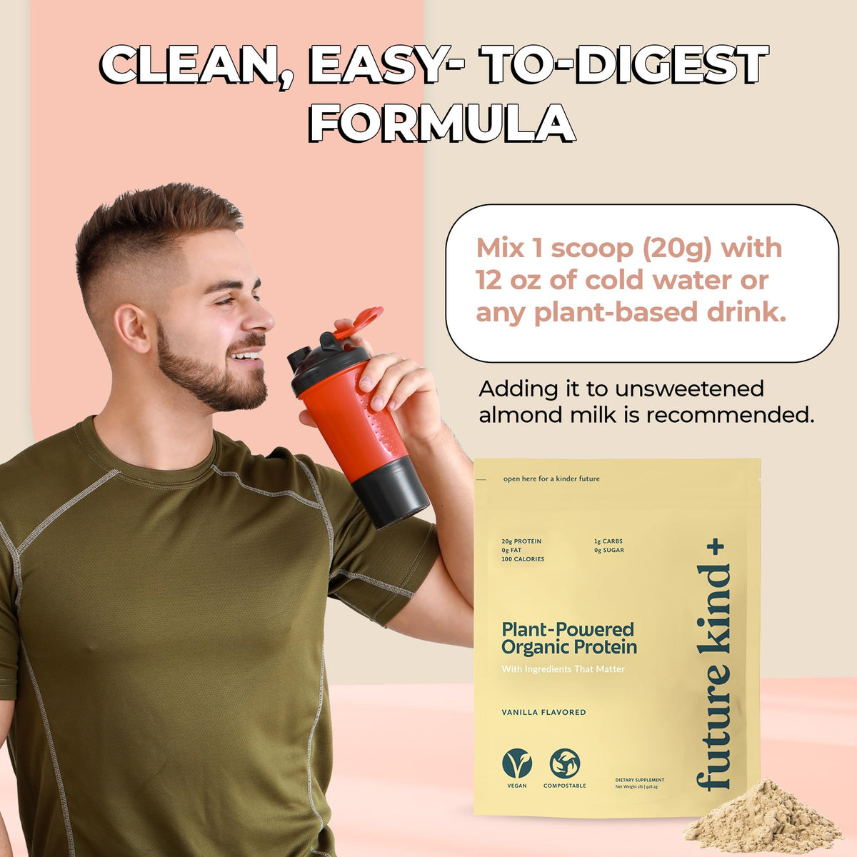 Vegan Protein Powder Vanilla 34 Servings K7361