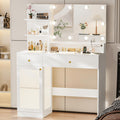 40" White Vanity Desk with Mirror and Lights H62782