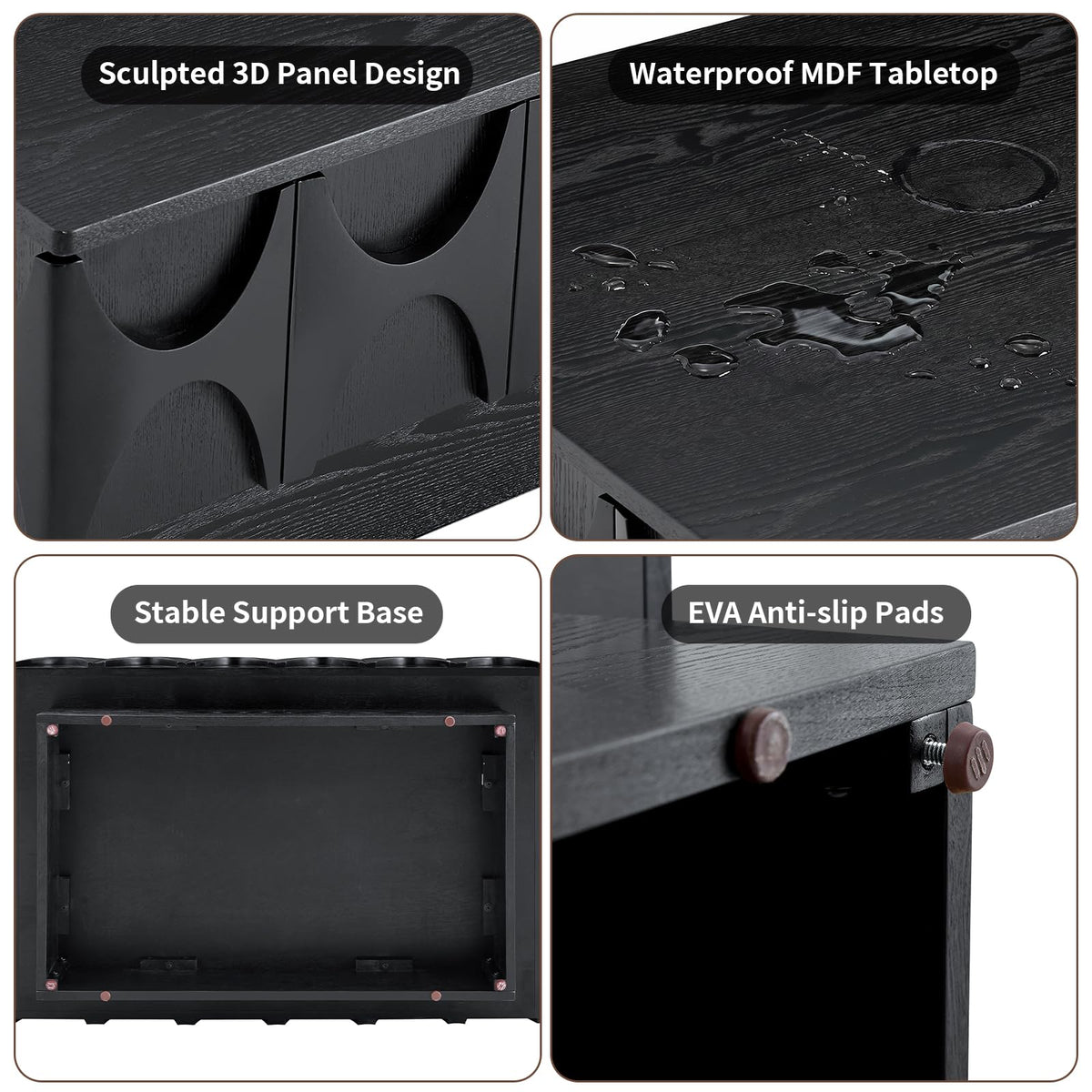 Black Coffee Table with Hidden Storage V1773